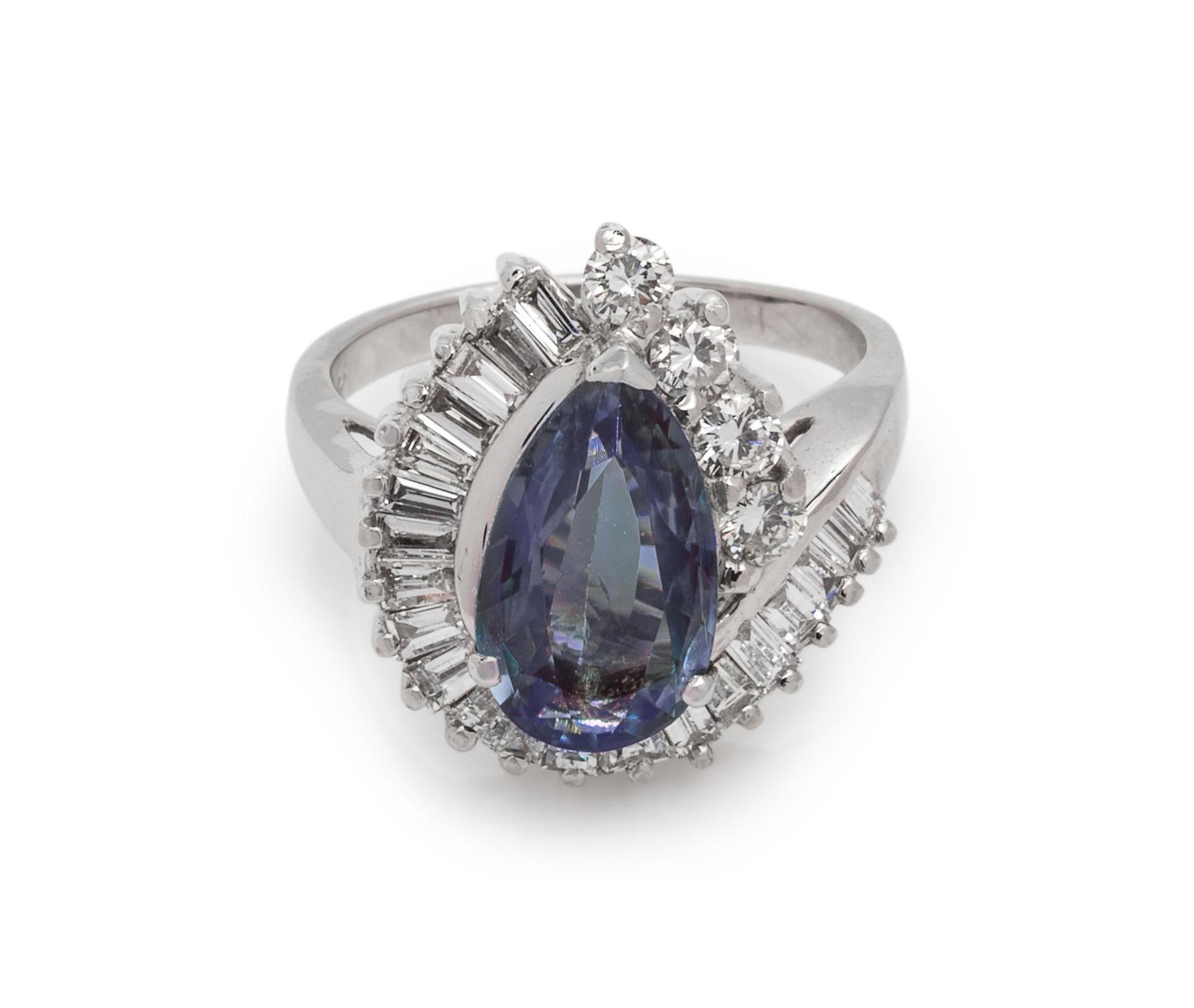 Alexandrite and Diamond Ring