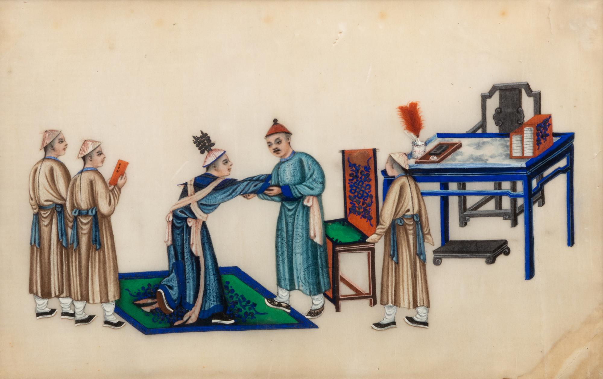 A Group of Twelve Chinese Export Pith Paintings