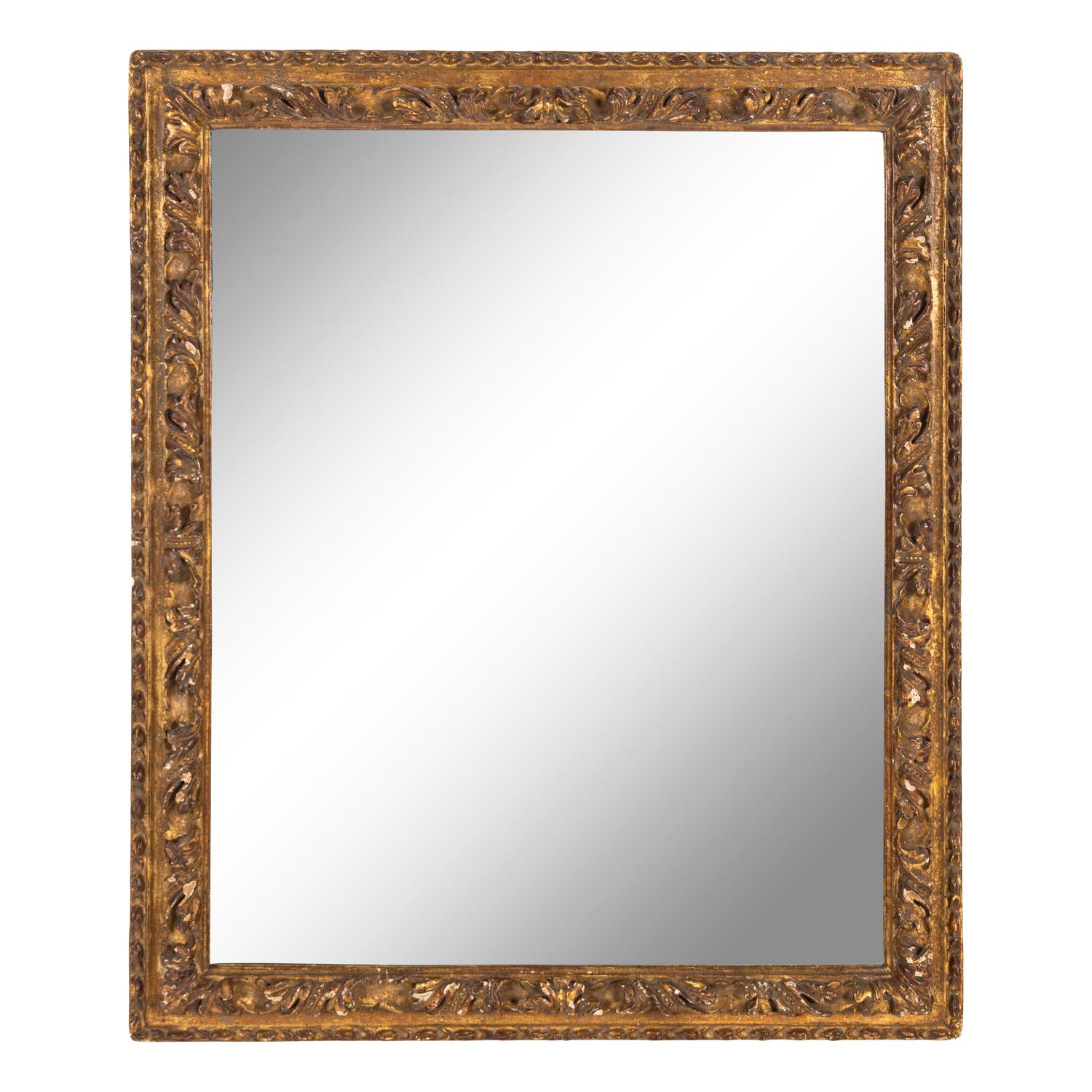 A Continental Carved Giltwood Mirror