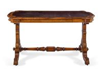 An Early Victorian Burl Walnut Library Table