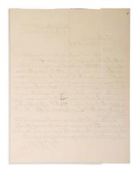 PARKER, Ely S. (1828-1895). Autograph letter signed ("Ely S. Parker / Sachem"). New York, 15 December 1893.