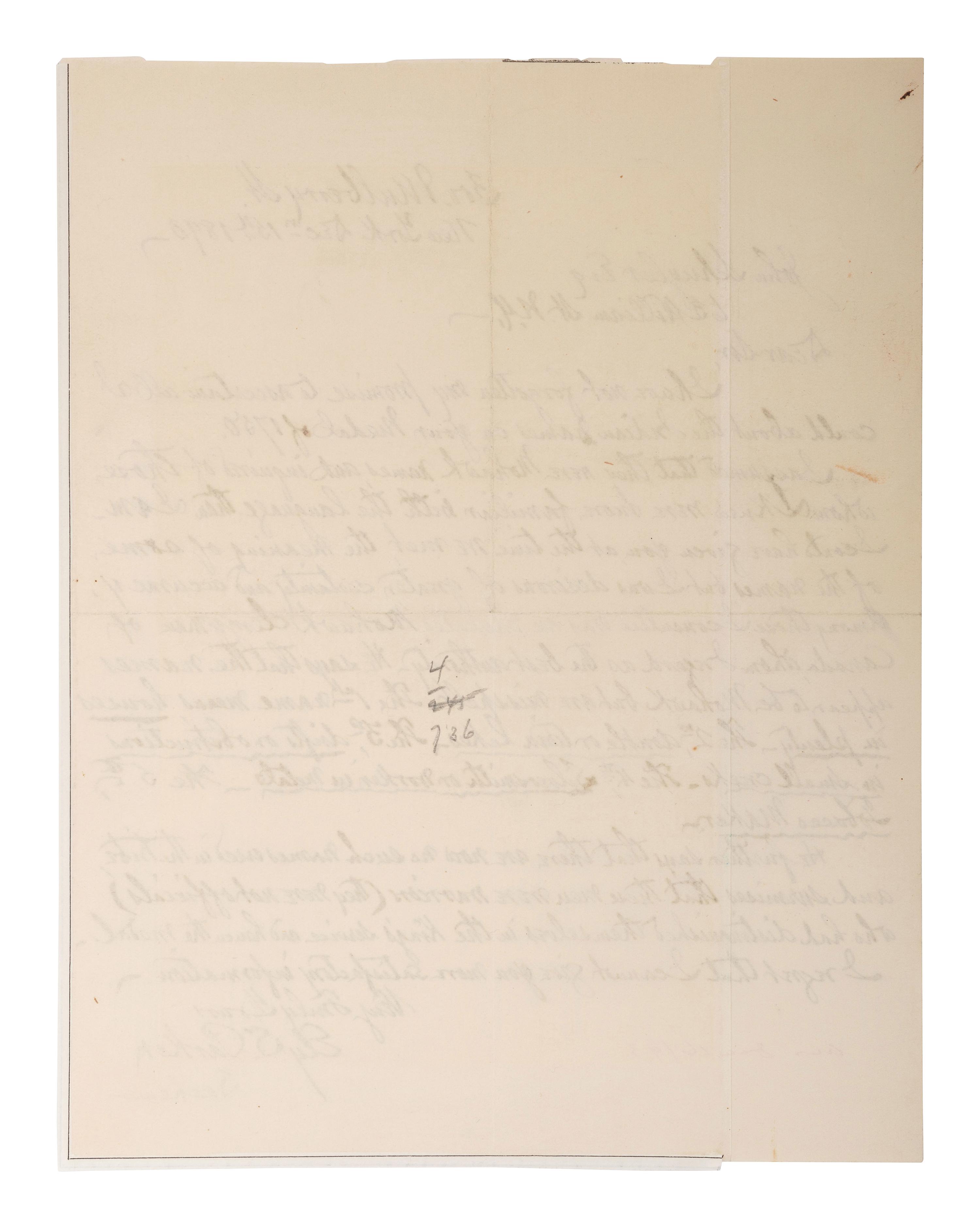 PARKER, Ely S. (1828-1895). Autograph letter signed ("Ely S. Parker / Sachem"). New York, 15 December 1893.
