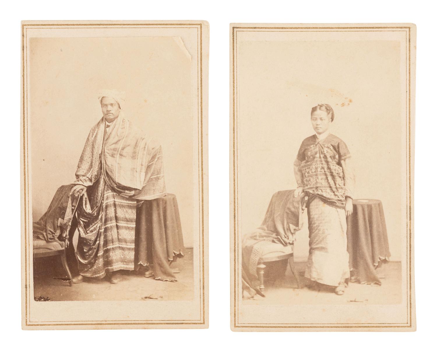 [EARLY PHOTO] CDVs of one of Colgate's first international students Moung Kyaw of Burma and his wife