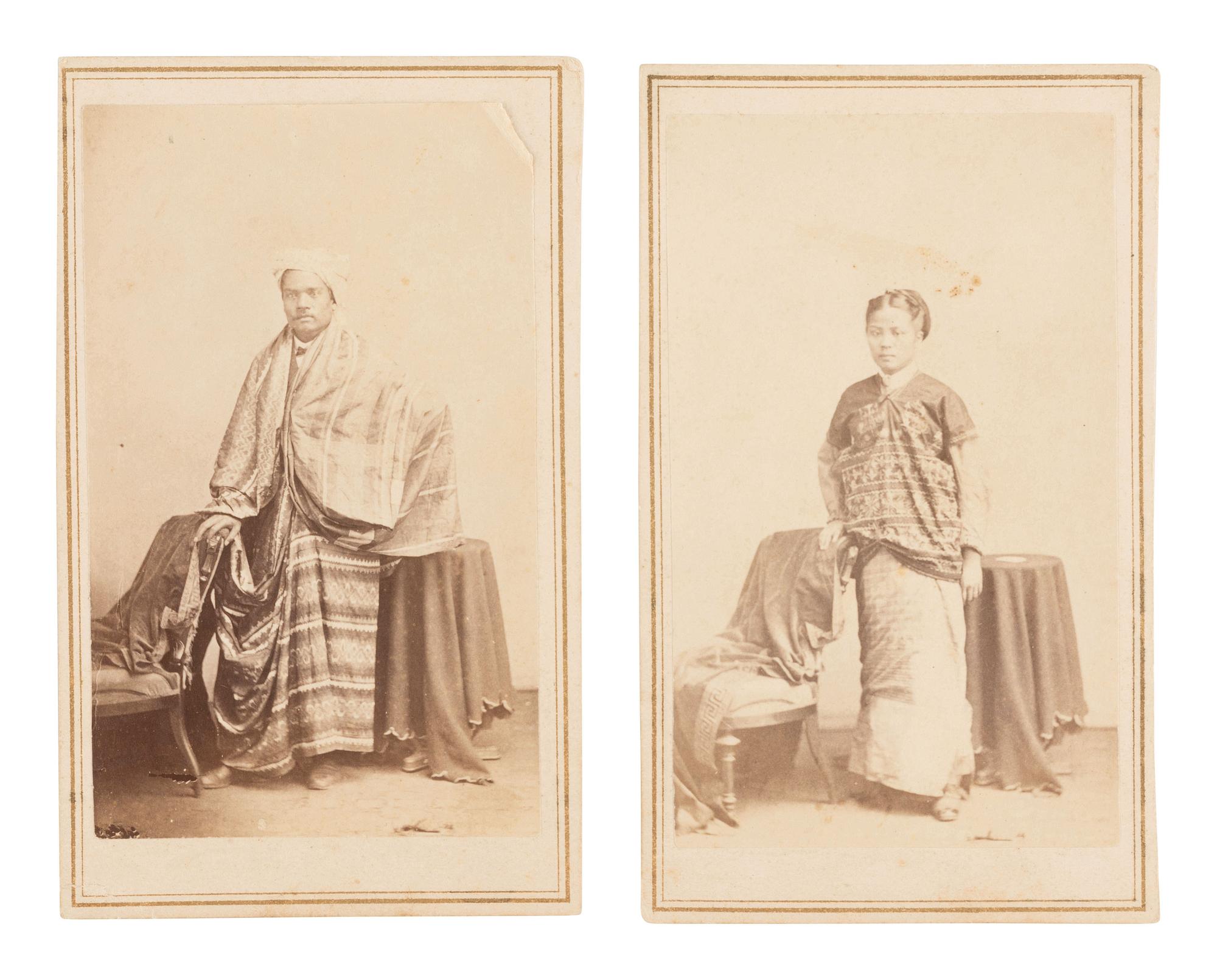 [EARLY PHOTO] CDVs of one of Colgate's first international students Moung Kyaw of Burma and his wife
