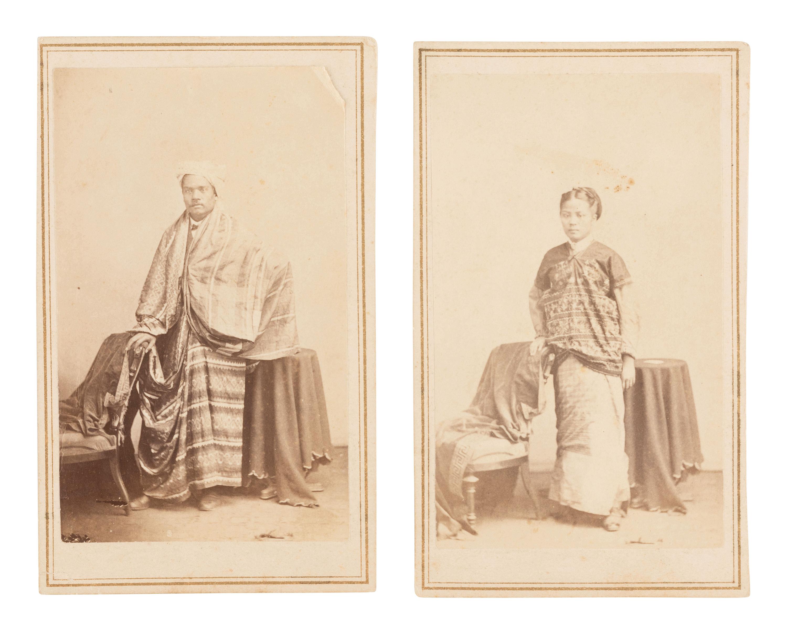 [EARLY PHOTO] CDVs of one of Colgate's first international students Moung Kyaw of Burma and his wife