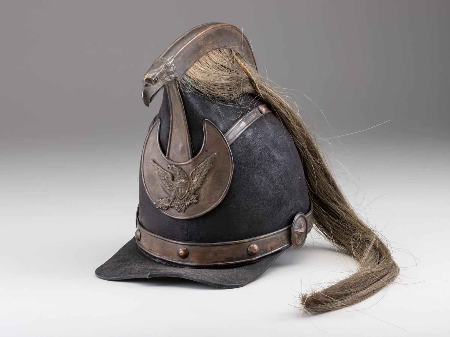 [MILITARIA]. Charleston Light dragoon jockey helmet. Ca 1835-1840.