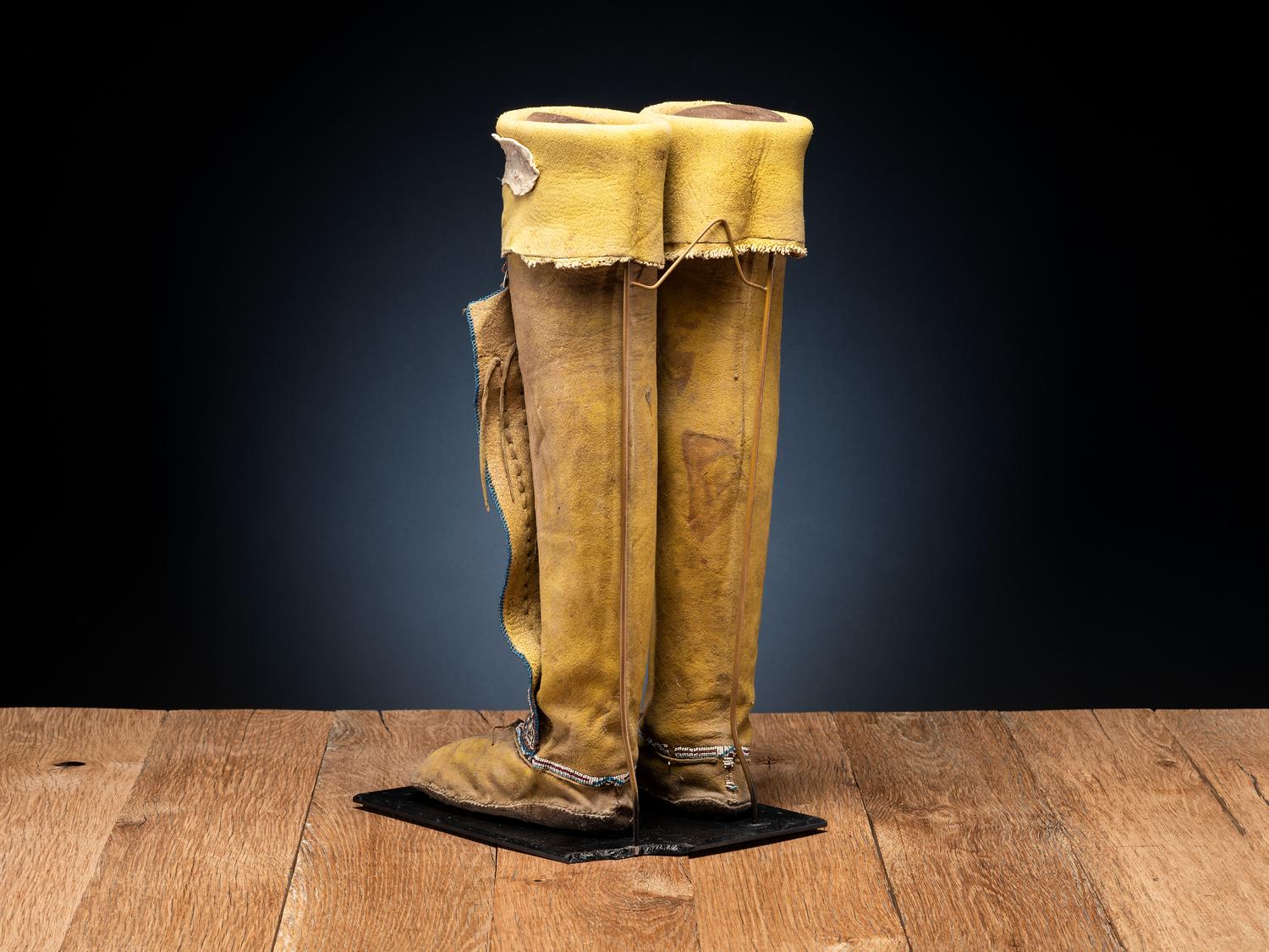 Comanche Beaded Hide Boot Moccasins