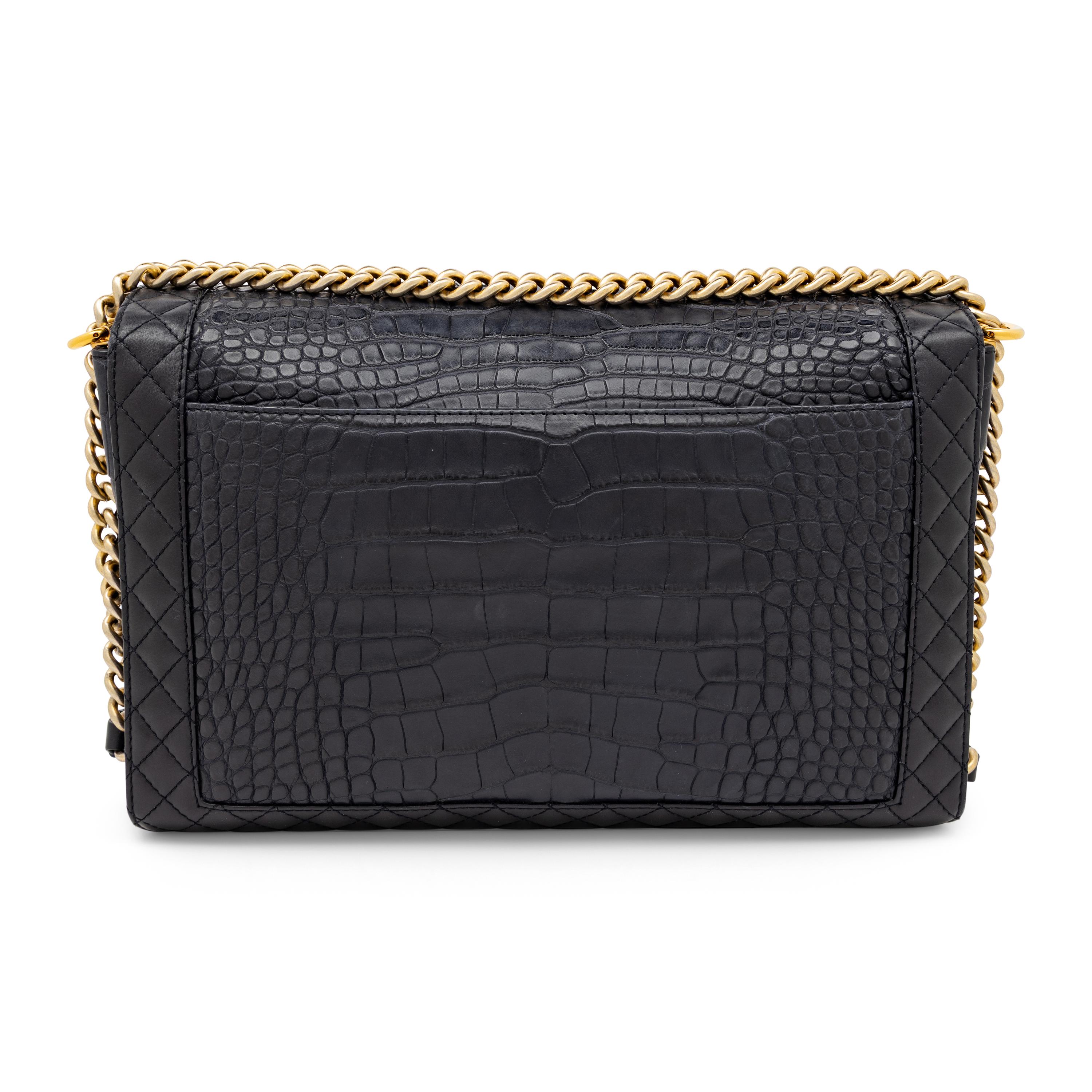Chanel, XL Boy Bag in Navy Alligator