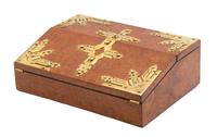An English Brass Mounted Burlwood Lap Desk Width 15 inches. — LATE 19TH CENTURY