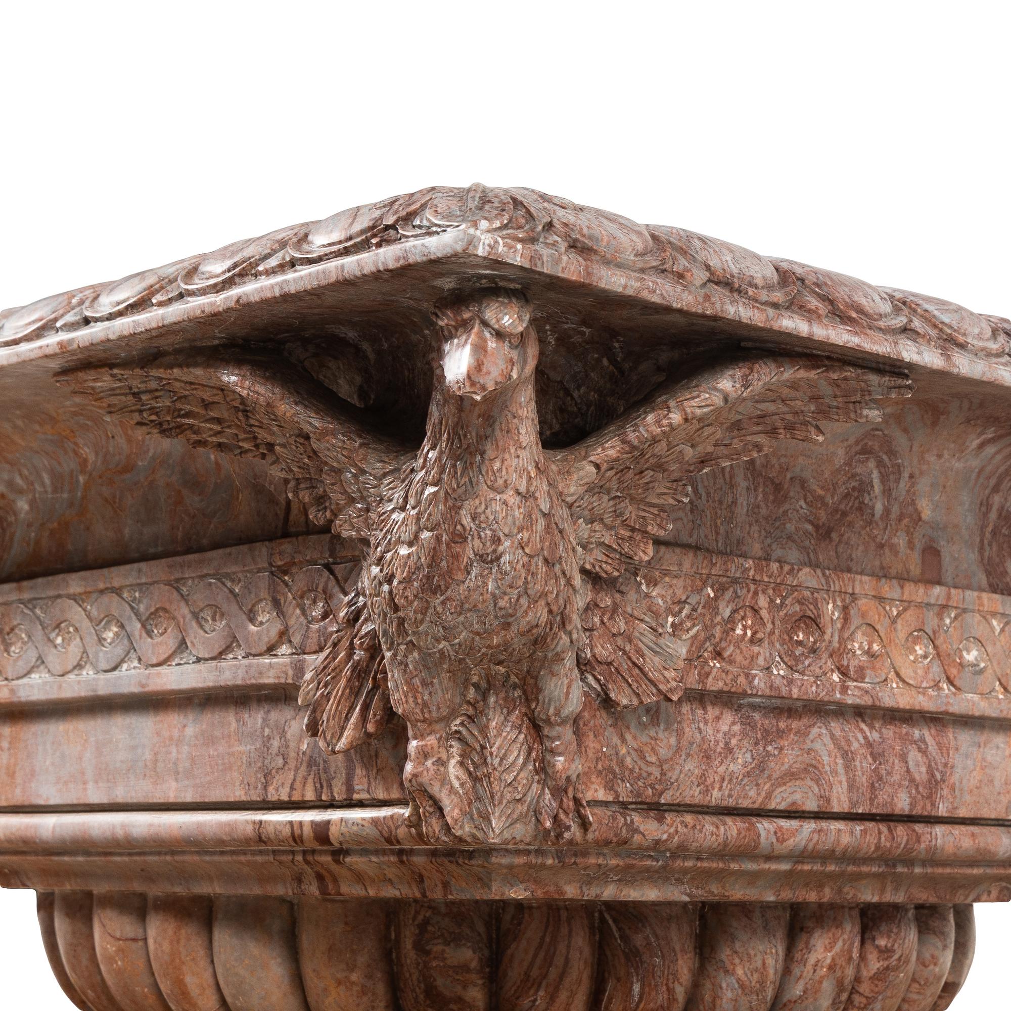 A Pair of Italian Neoclassical Style Red Marble Jardinières