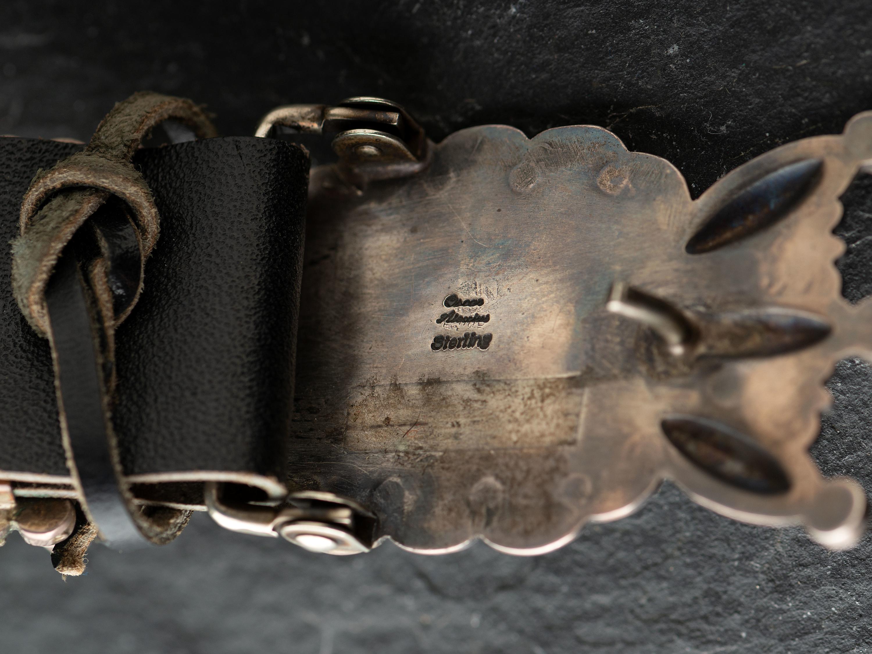 Sterling Silver and Royston Turquoise Concha Belt