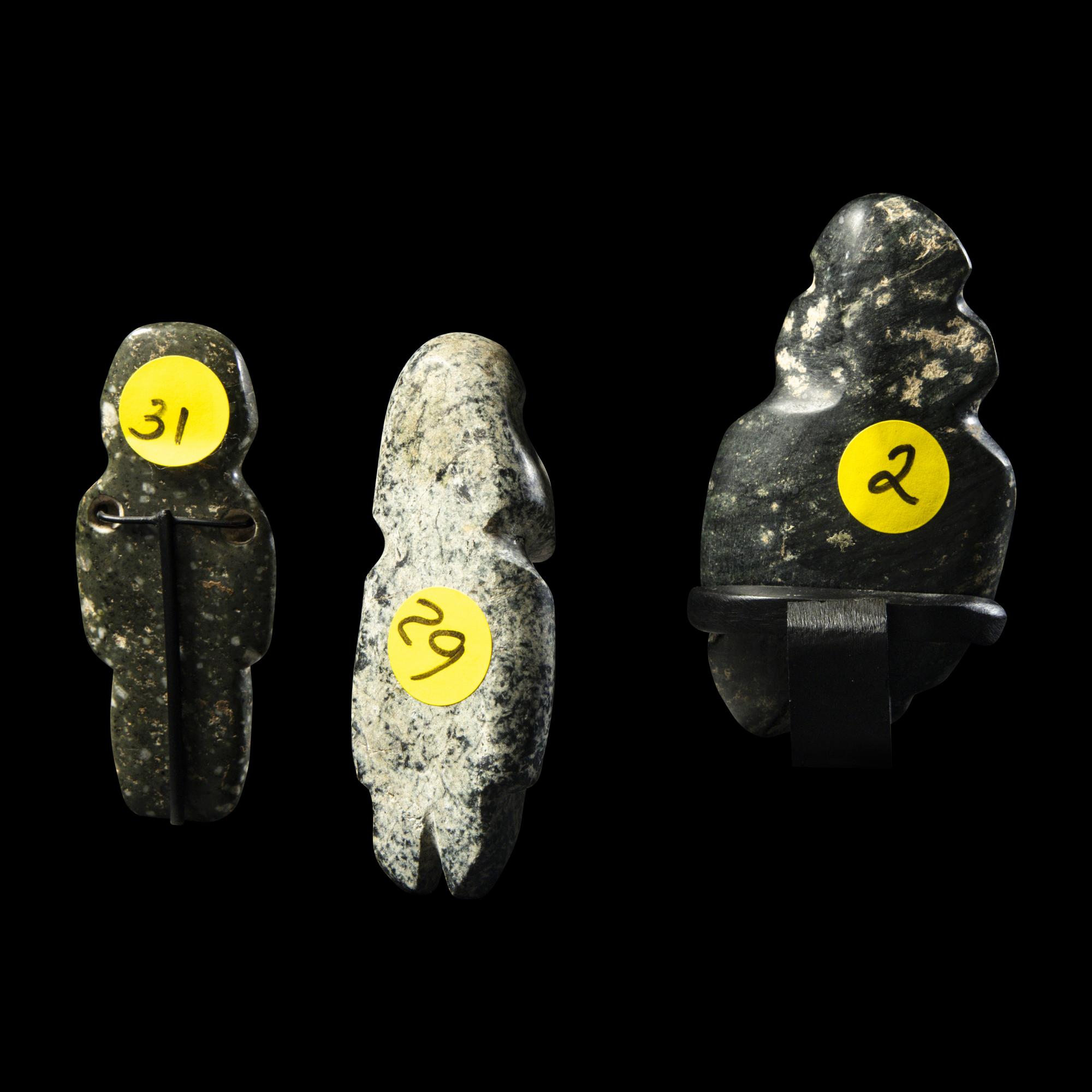 Three Mezcala Greenstone Figures