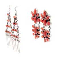 Navajo, Zuni, and Mixtec Coral Jewelry