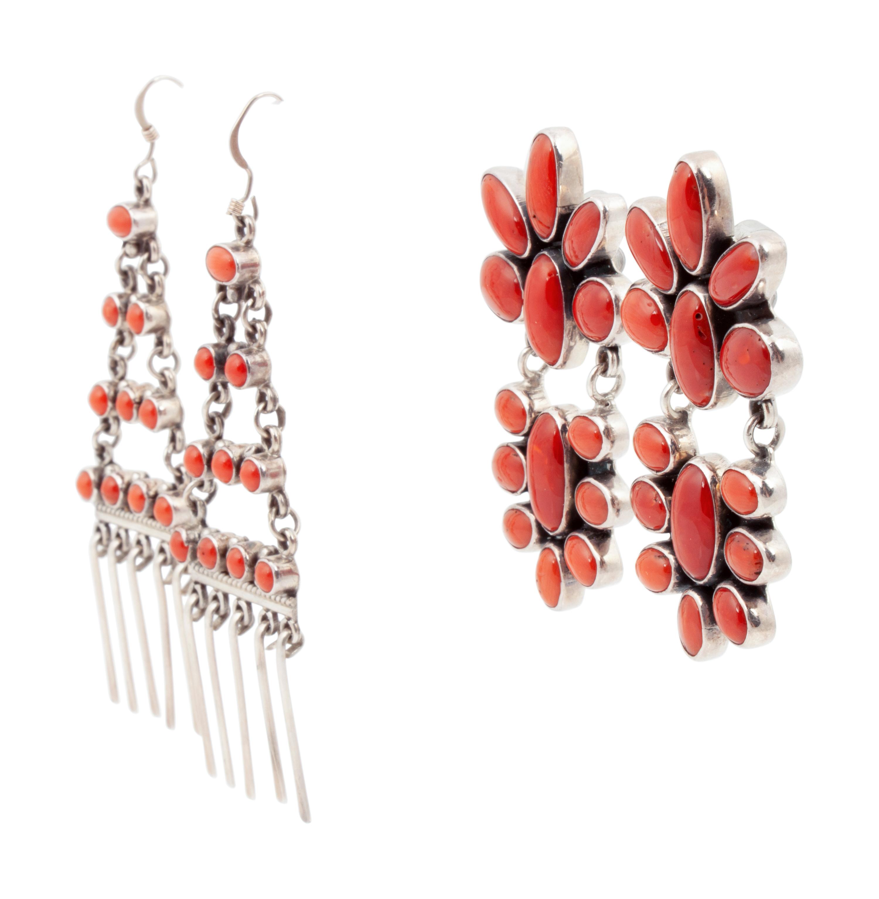 Navajo, Zuni, and Mixtec Coral Jewelry