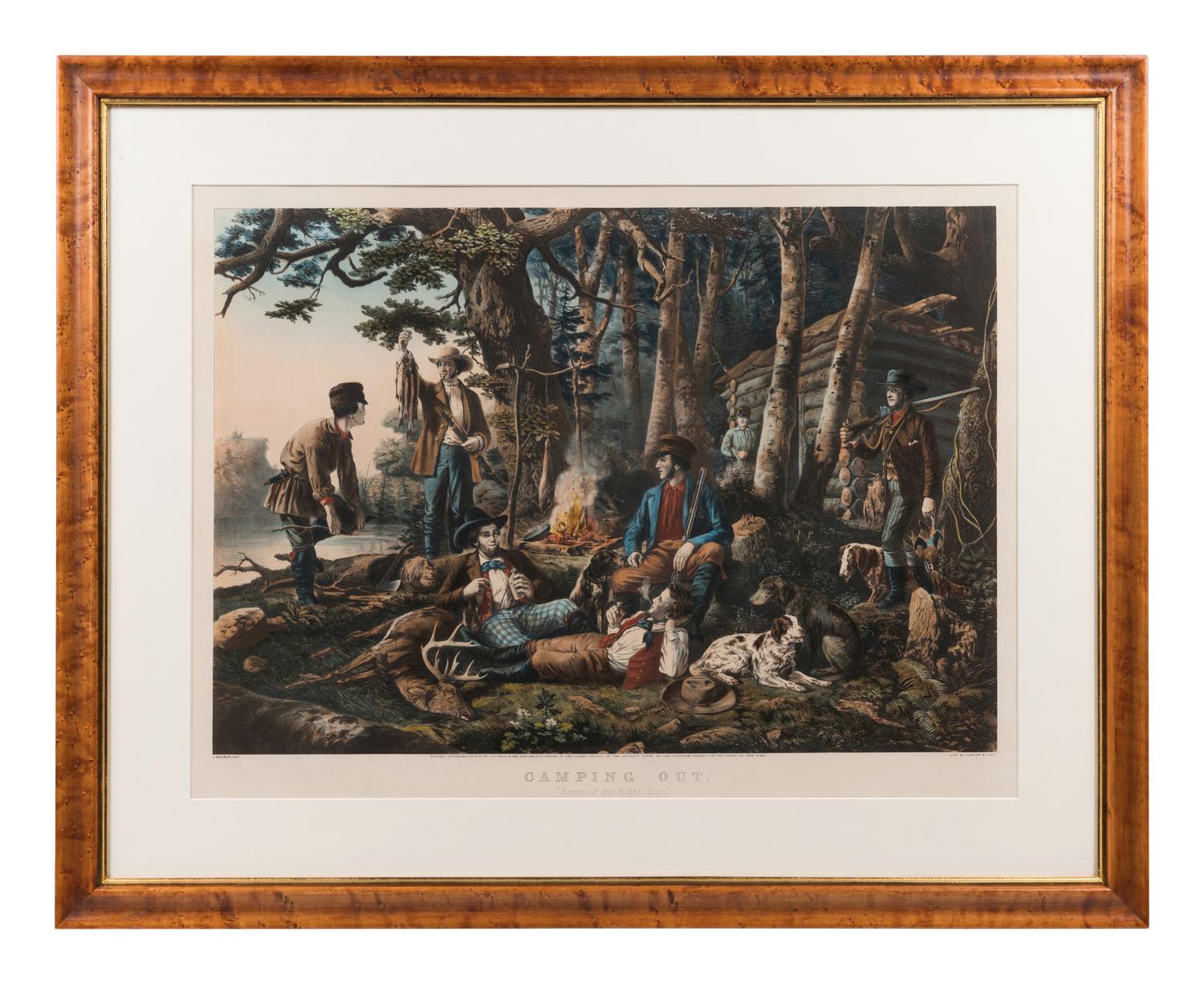 CURRIER and IVES, publishers -- After L. Maurer Camping Out. "Some of the Right Sort.", 1856 (G.0867).