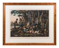 CURRIER and IVES, publishers -- After L. Maurer Camping Out. "Some of the Right Sort.", 1856 (G.0867).