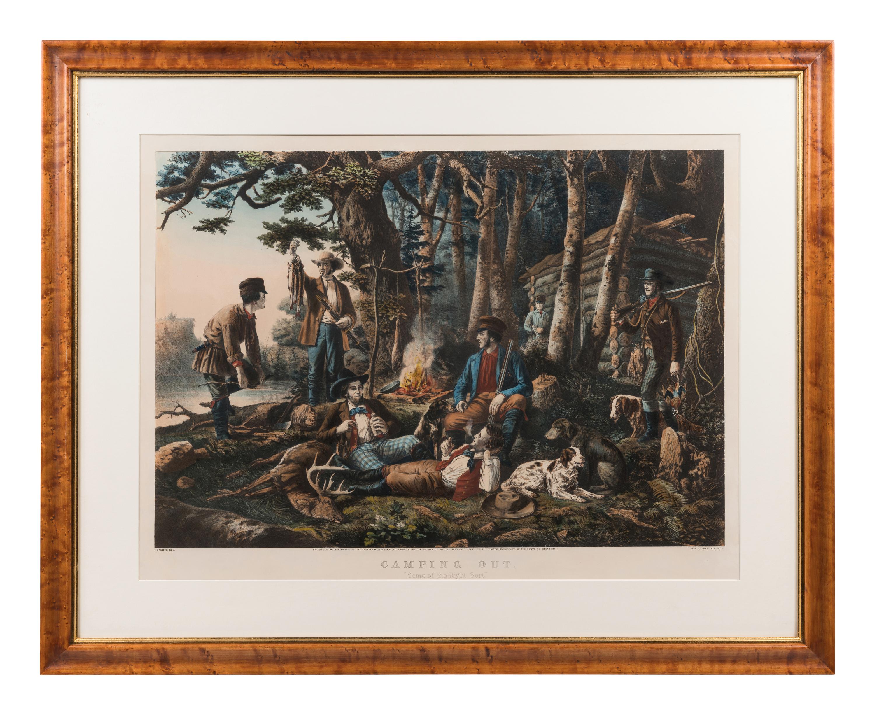 CURRIER and IVES, publishers -- After L. Maurer Camping Out. "Some of the Right Sort.", 1856 (G.0867).