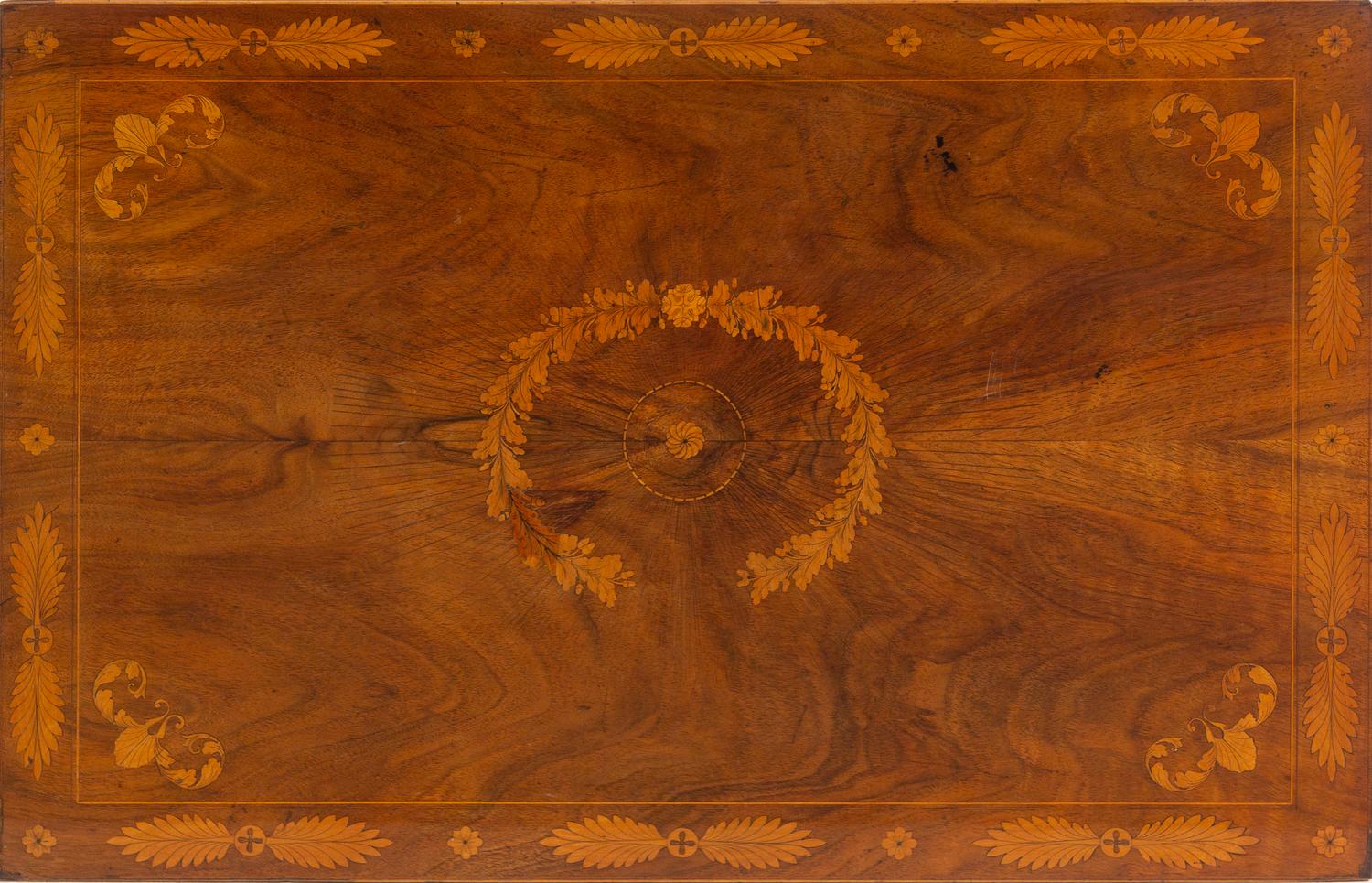 A German Walnut and Marquetry Work Table