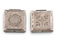 Pair of Stamped Silver Pill Boxes