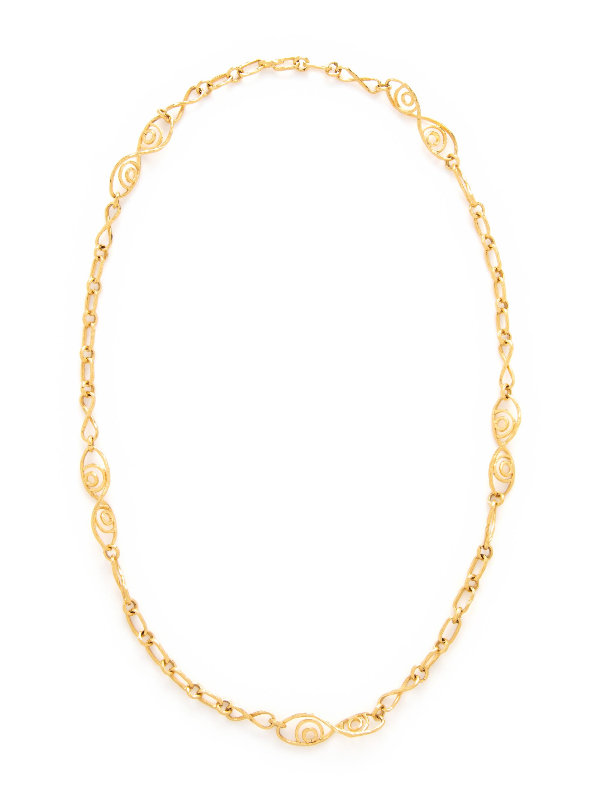 YELLOW GOLD FANCY LINK NECKLACE