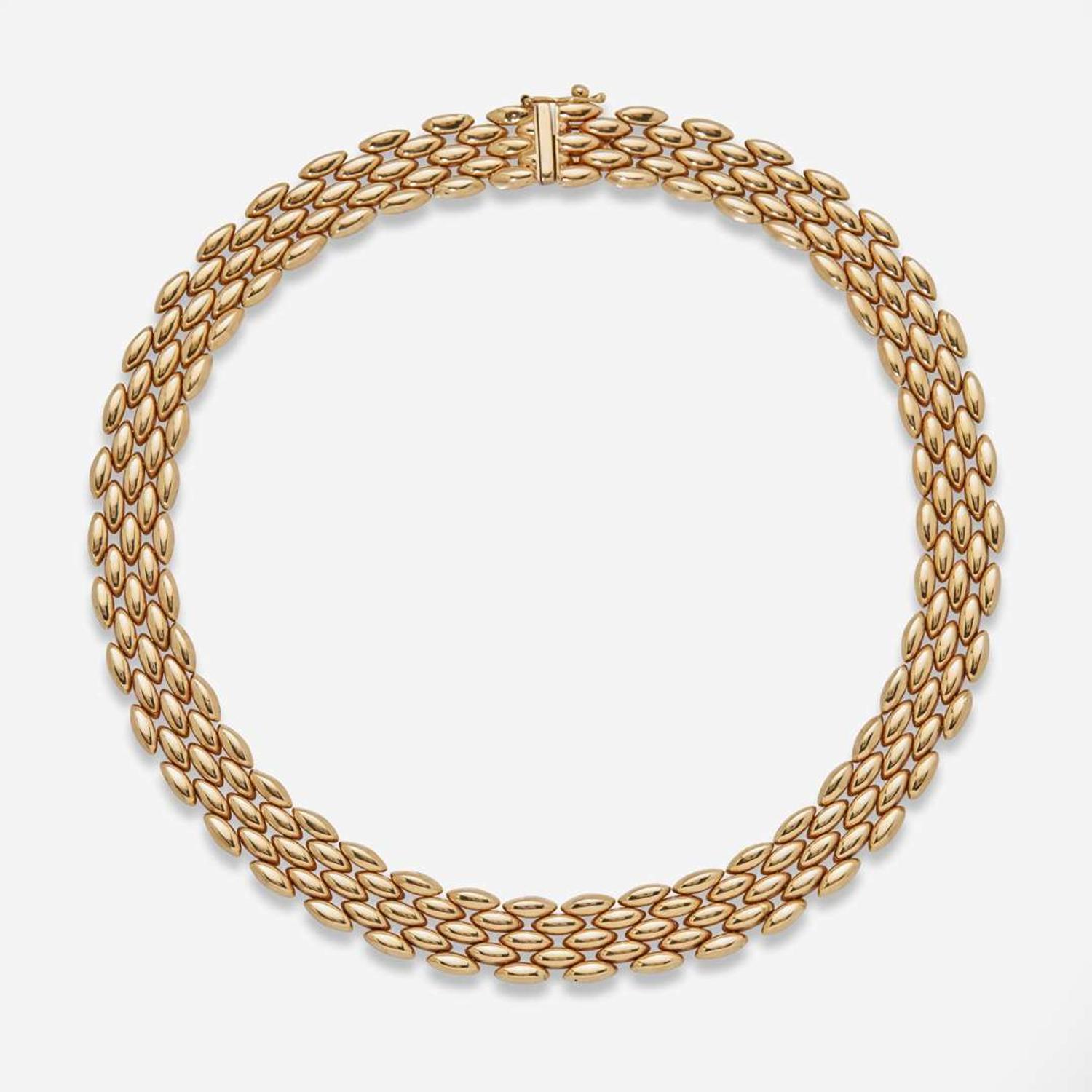 A 14K Yellow Gold Panther-Link Necklace