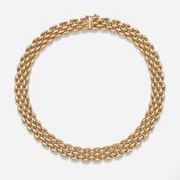 A 14K Yellow Gold Panther-Link Necklace