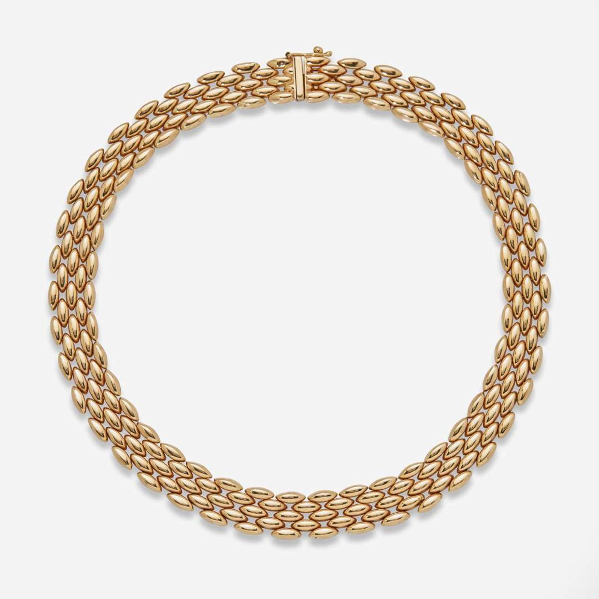 A 14K Yellow Gold Panther-Link Necklace