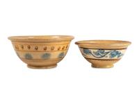Six Pieces of Seaweed-Decorated Yellowware