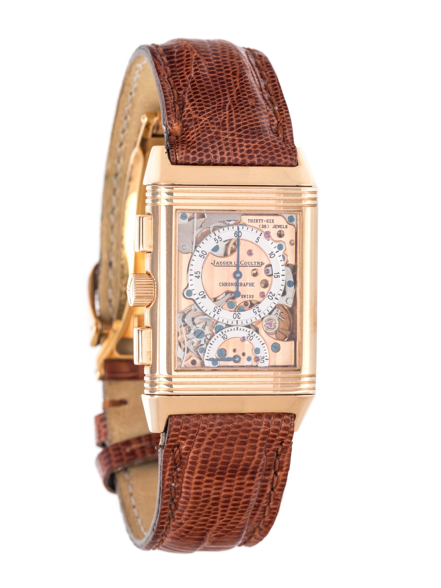 JAEGER-LeCOULTRE, 18K PINK GOLD REF. 270.2.69 LIMITED EDITION 'REVERSO' CHRONOGRAPH WRISTWATCH