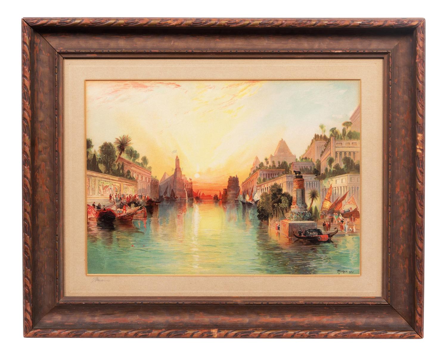 After Thomas Moran (American, 1837-1926) Cityscape with…