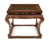 A Chinese Hardwood Game Table, Qizhuo Height 29 x width 36 1/2 x depth 36 1/2 inches. — QING DYNASTY (1644-1911)