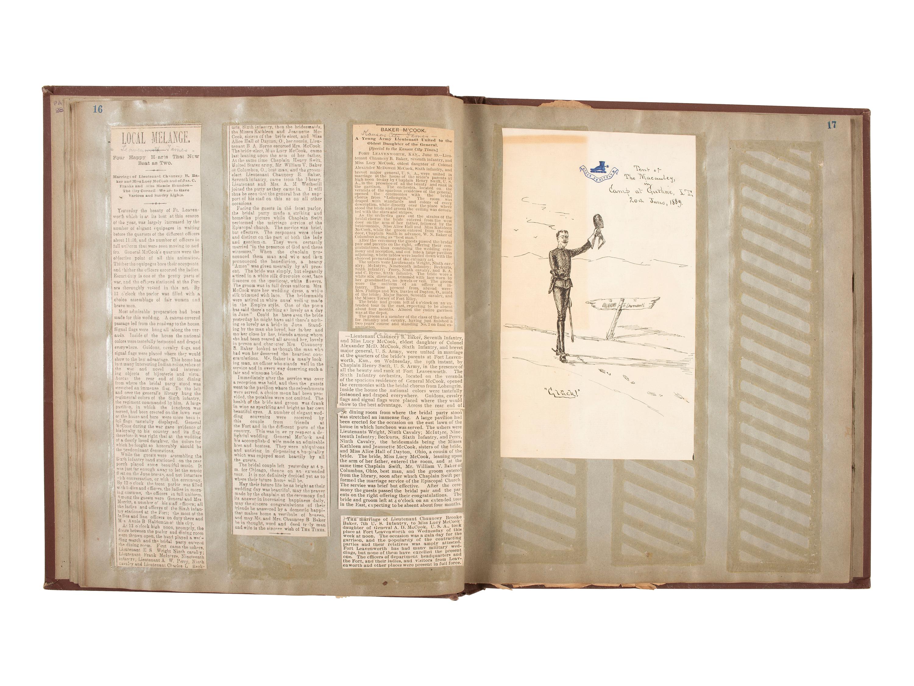 [CIVIL WAR] -- [SPANISH-AMERICAN WAR]. MCCOOK, General Alexander McDowell (1831-1903), BAKER, Lucianna McCook (1864-1923). Scrapbooks, letters, and photographs associated with the McCook family.