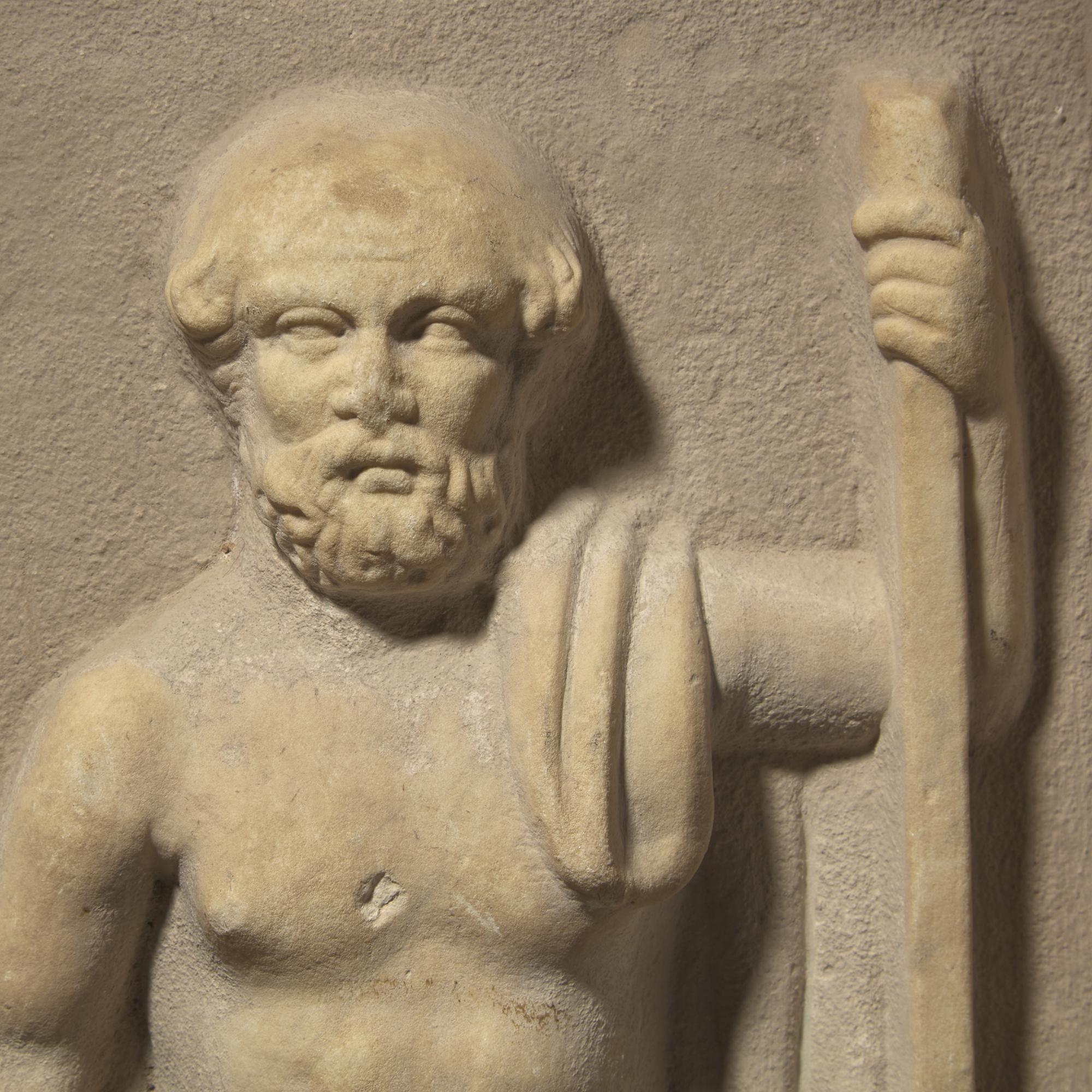 A Roman Marble Panel with Silenus