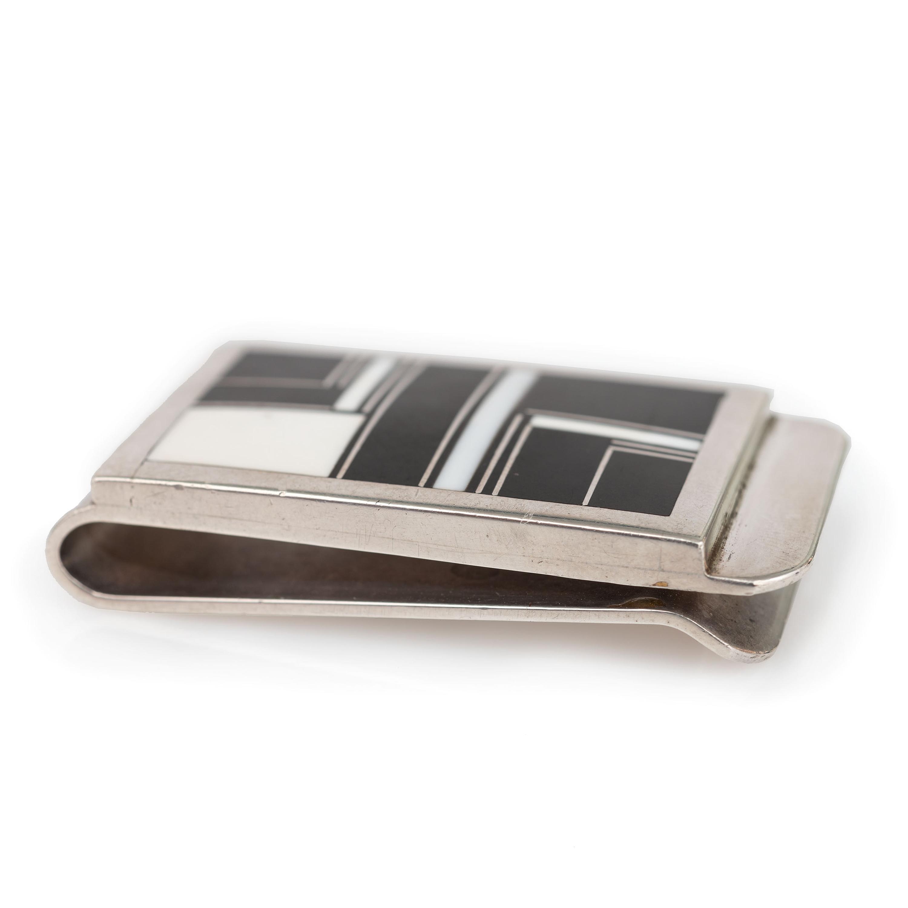 Sterling Silver and Mosaic Inlay Money Clip