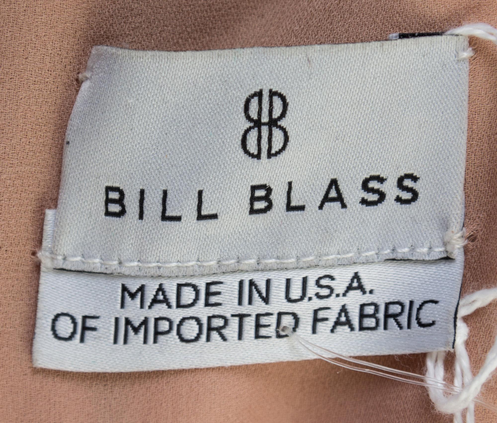 A Bill Blass Ivory and Black Silk Evening Gown, Size 8.
