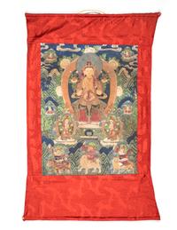 A Large Sino-Tibetan Thangka Depicting Maitreya