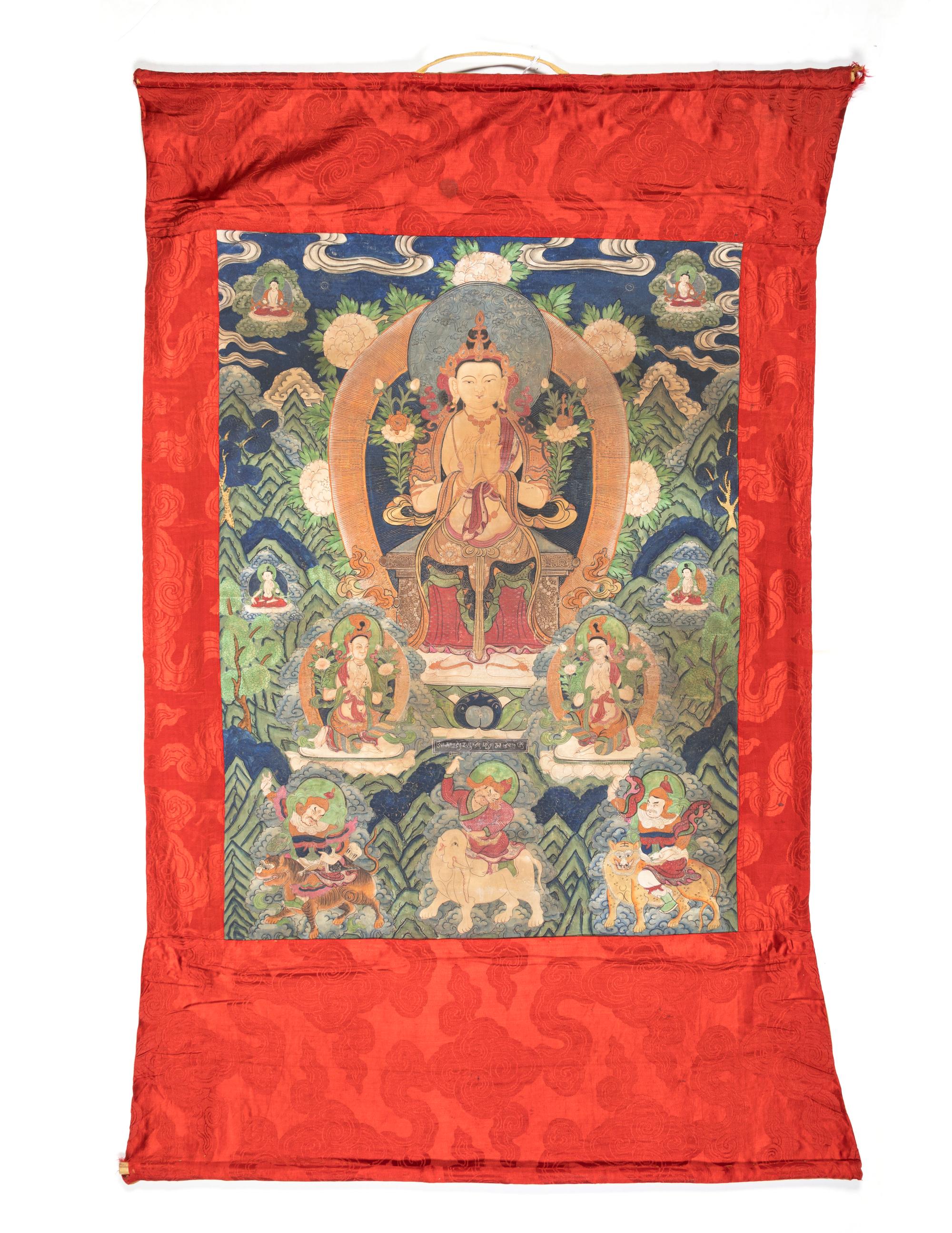 A Large Sino-Tibetan Thangka Depicting Maitreya