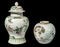 Two Chinese Famille Verte Porcelain Jars