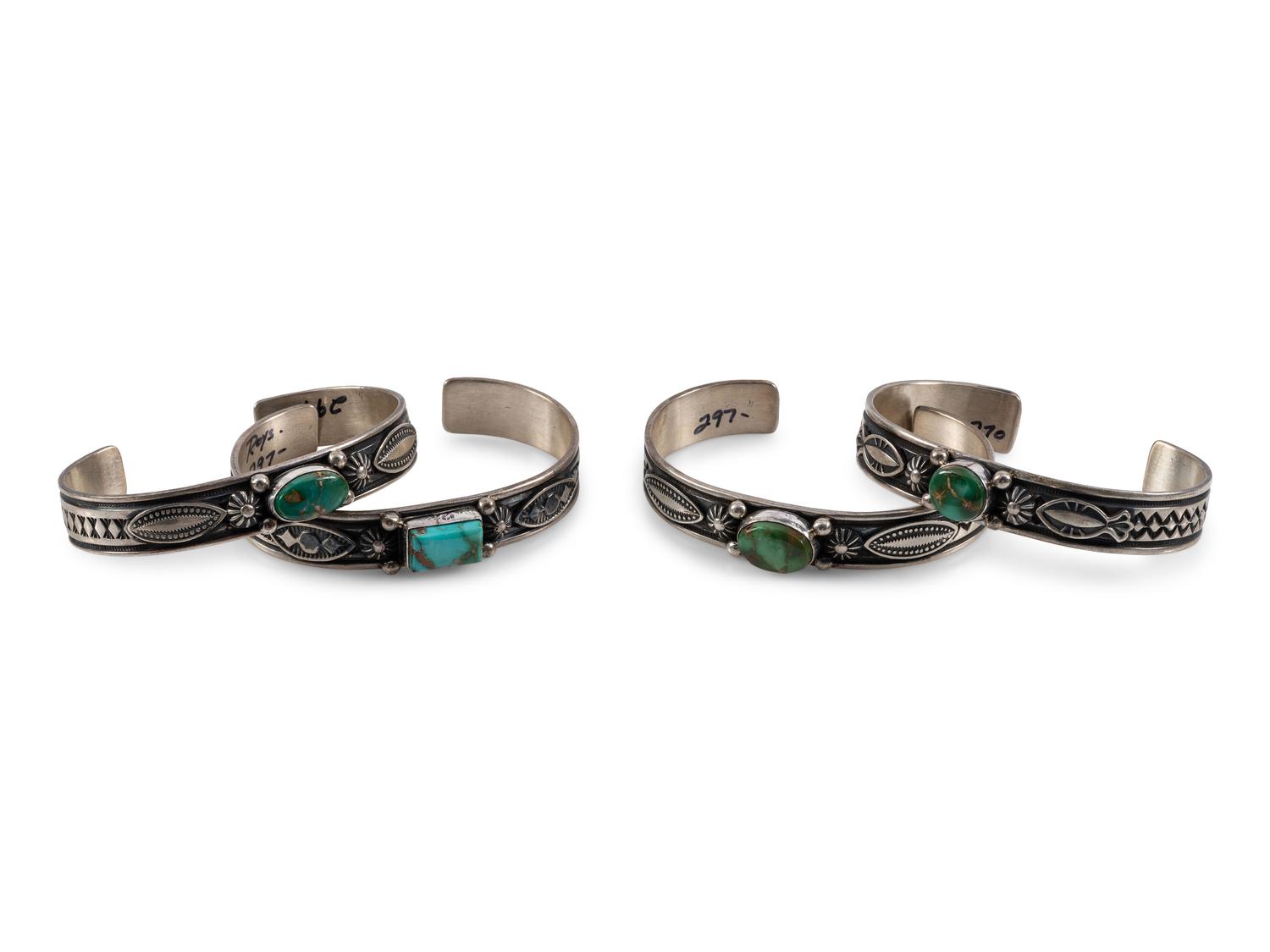Sterling Silver and Royston Turquoise Cuff Bracelets