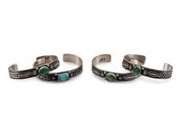 Sterling Silver and Royston Turquoise Cuff Bracelets