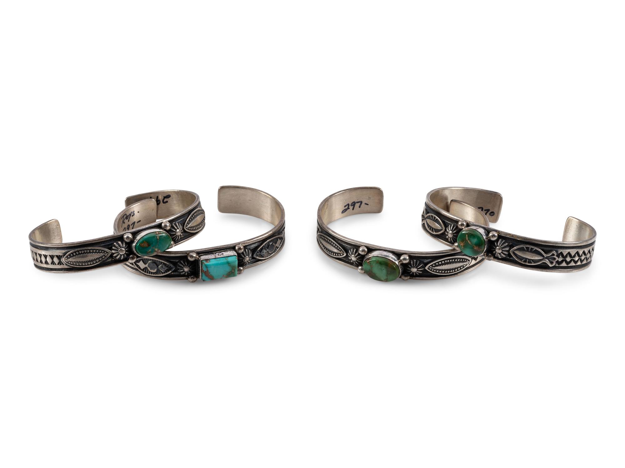 Sterling Silver and Royston Turquoise Cuff Bracelets