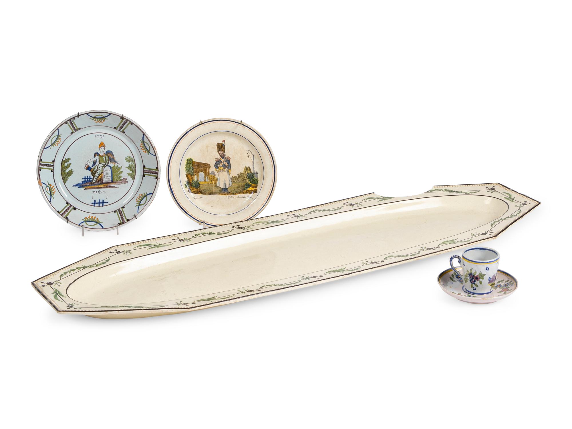 Five French Faience Articles