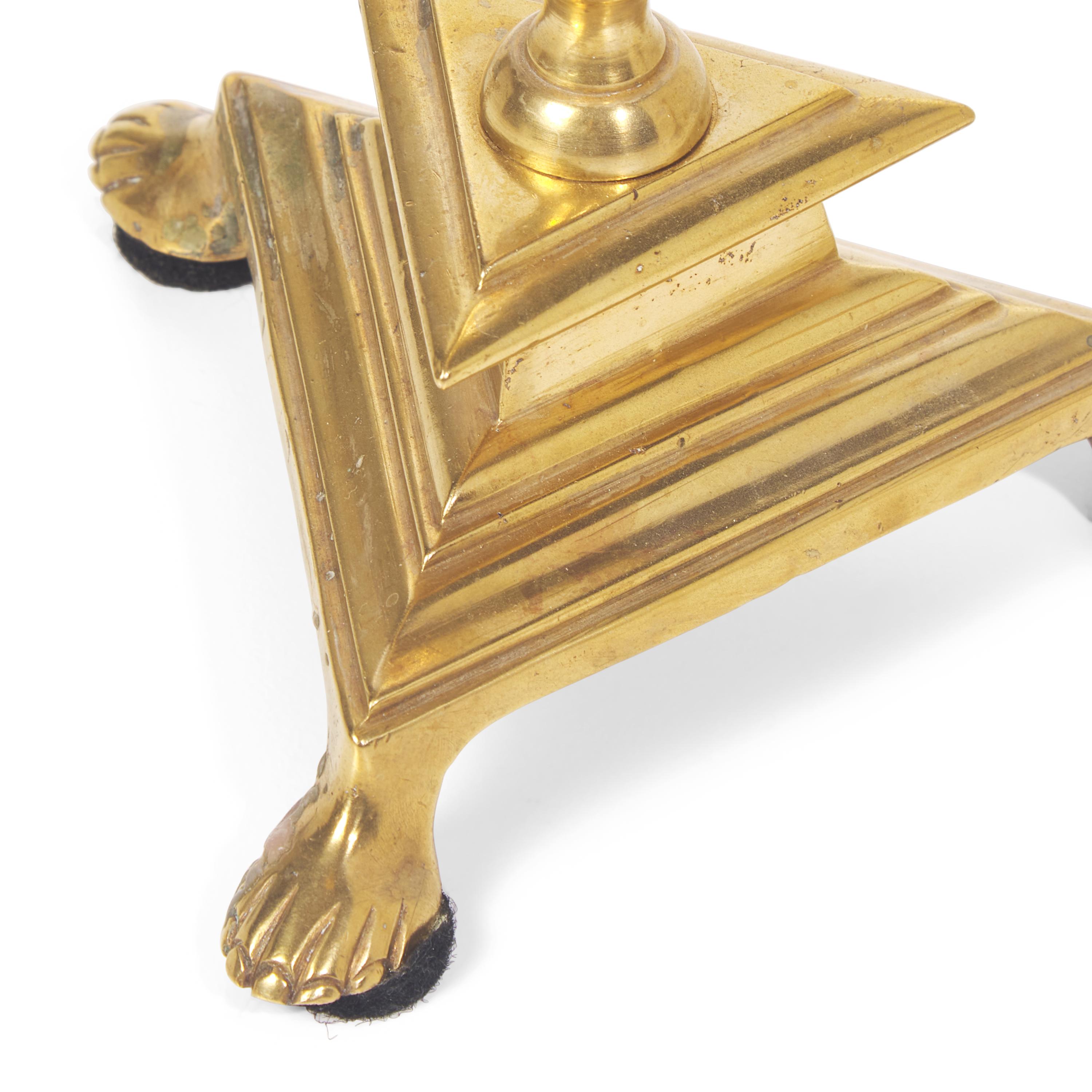 A Pair of Baroque Brass Pricket Candlesticks