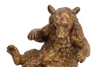 Two Continental Gilt Bronze Bear-Form Inkwells