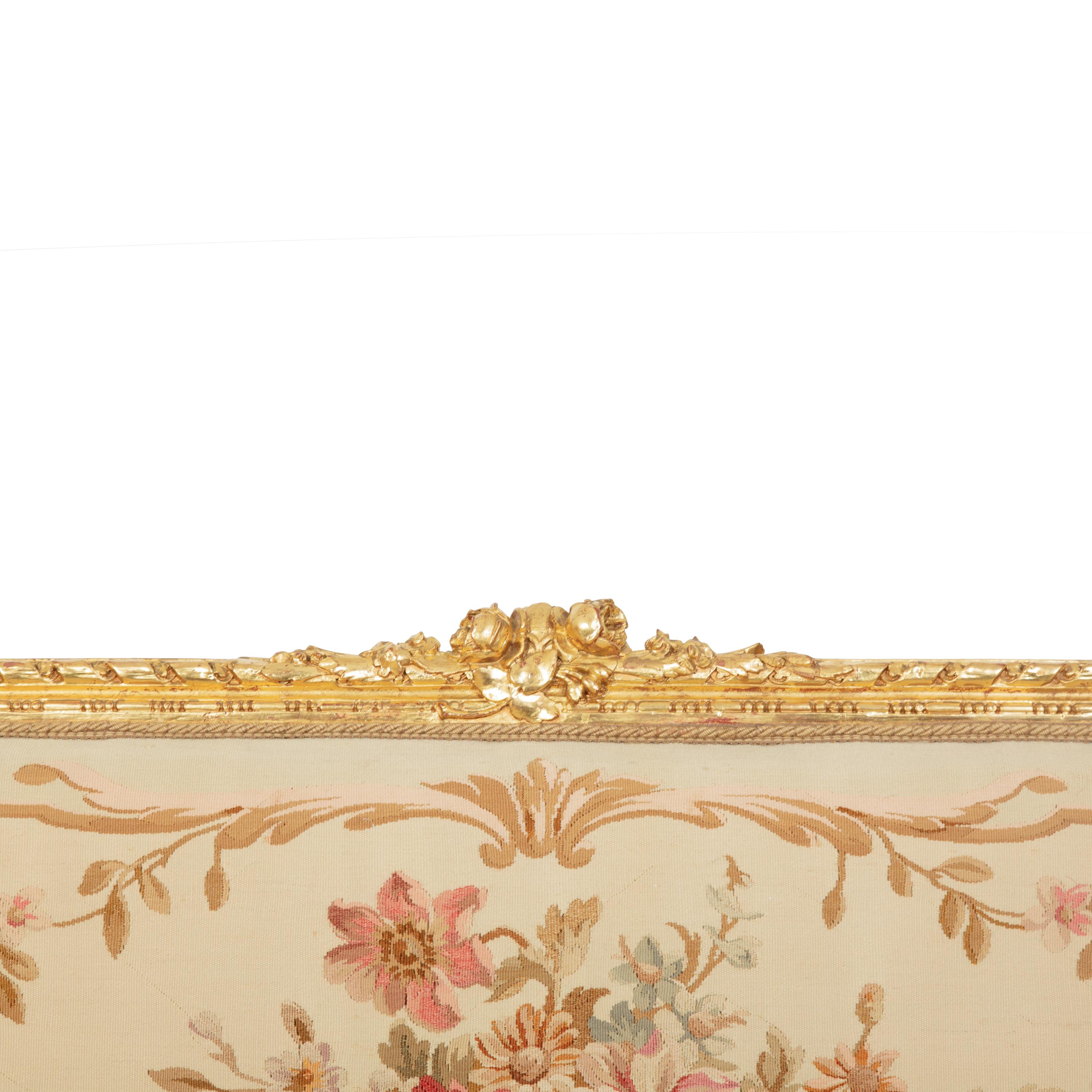 A Louis XVI Style Giltwood Five-Piece Salon Suite
