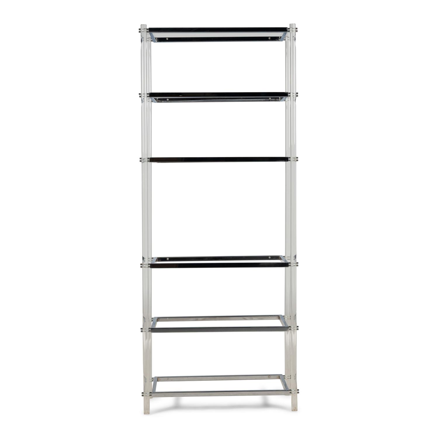 A Contemporary Chrome and Acrylic Étagère