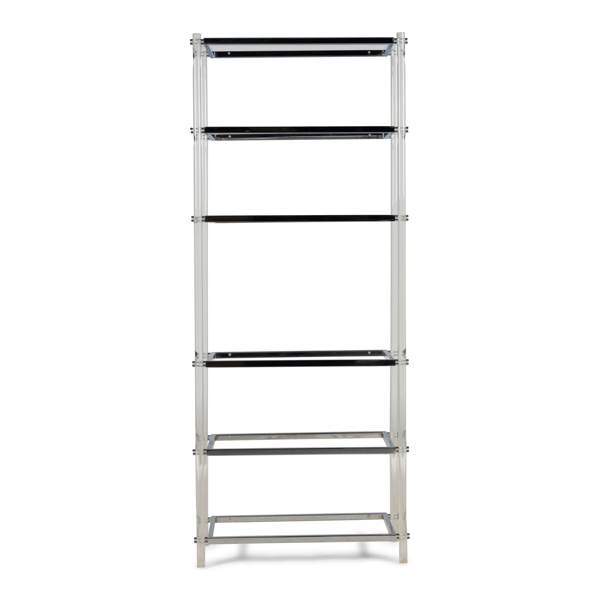 A Contemporary Chrome and Acrylic Étagère