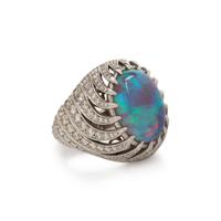 OPAL AND DIAMOND RING