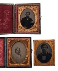 [EARLY PHOTOGRAPHY]. 23 cased images, incl. daguerreotype, ambrotype, and tintype portraits