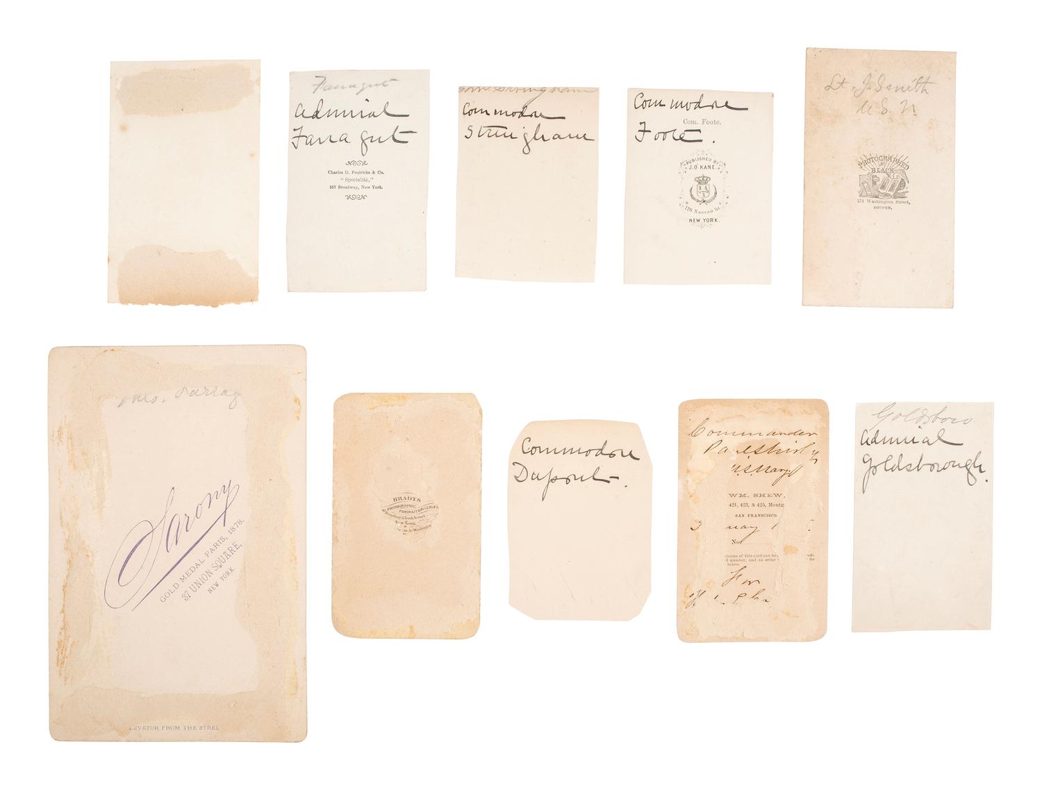 [CIVIL WAR - DEPARTMENT OF THE GULF - NAVY]. 32 CDVs of Union officers serving in the Department of the Gulf and the Navy, incl. General Edwin Griffin Beckwith and Lieutenant Joseph B. Smith, KIA aboard the frigate Congress .